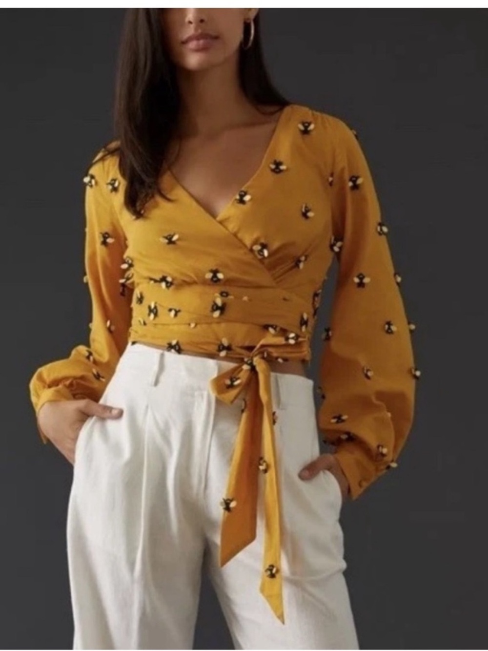 Maeve Anthropologie 3D Bumble Bee Embroidered Wrap Top (WNOT))
SUS 6/M Novelty